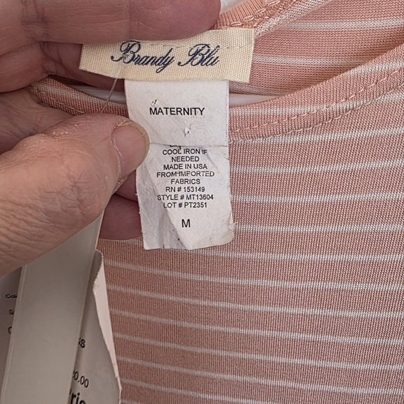 Brandy Blu Maternity Dress Striped Medium  Vacation Cruise Resort Comfy NWT - Picture 4 of 6